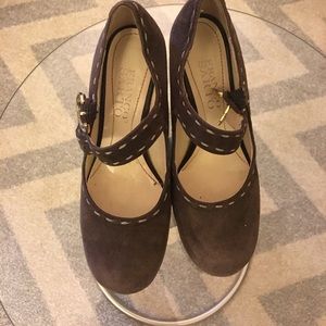 Franco Sarto Brown Suede Wedges